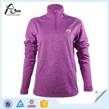 OEM Design Half Zipper Shirts Frauen gestrickte Sportbekleidung